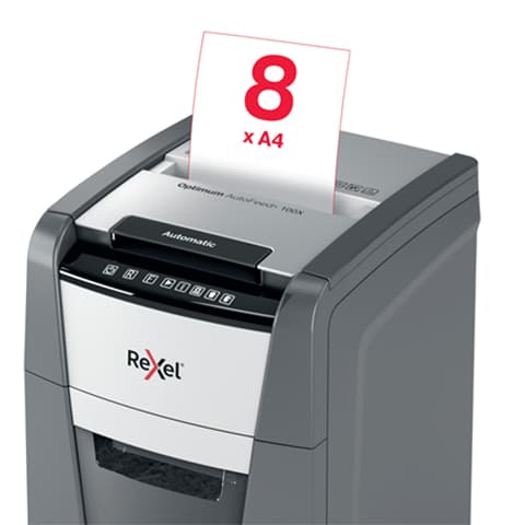 Destructora automática Rexel Optimum AutoFeed 100X de corte en partículas entrada de papel manual