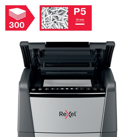 Destructora automática Rexel Optimum AutoFeed 300M de microcorte capacidad de destrucción