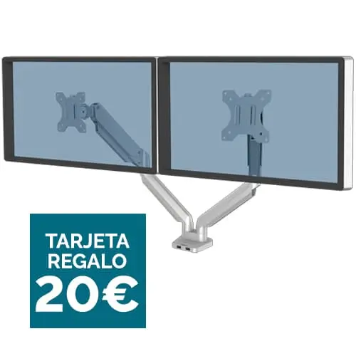 Brazo para Monitor Doble Platinum Series Plata
