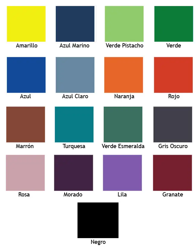 Gama de colores para sillas de oficina