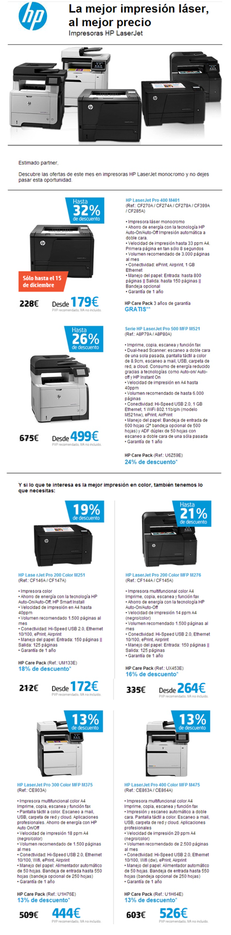 Impresoras HP LaserJet