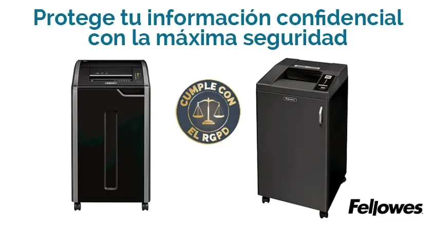 Oferta en destructoras de papel. Refuerza el cumplimiento RGPD.