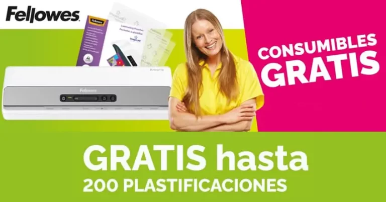 Plastificadora con consumibles gratis