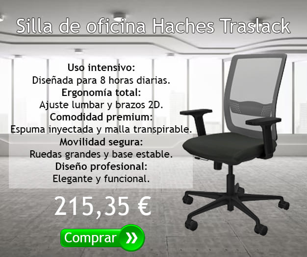 SILLA DE OFICINA HACHES TRASLACK BRAZOS 2D BALI NEGRO