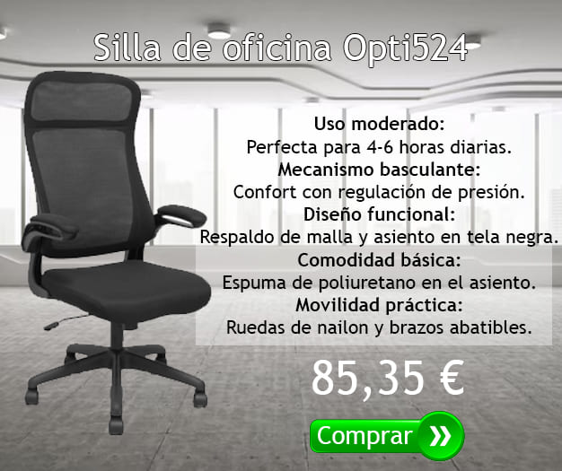 SILLA DE OFICINA OPTI524 BRAZOS ABATIBLES