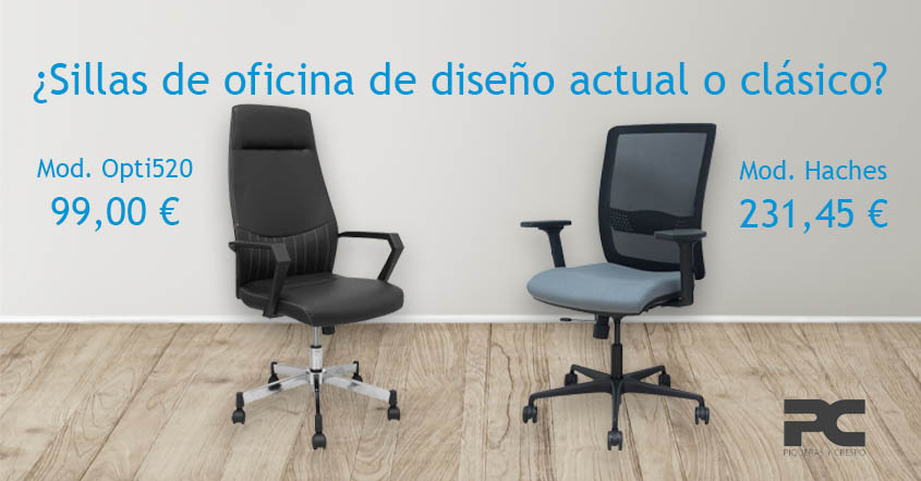 Sillas de oficina clásicas o actuales ergonómicas