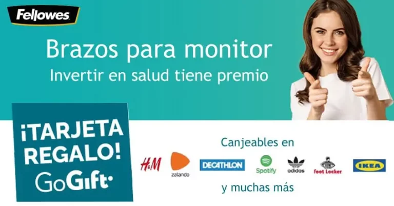 Brazos de monitor con tarjetas de regalo