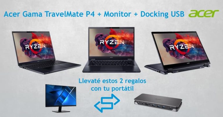 Acer Gama TravelMate P4 con Monitor y Docking USB