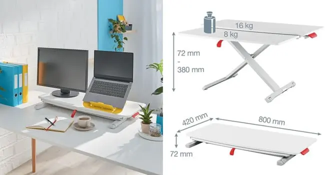 Convertidor de escritorio con bandeja deslizante Leitz Ergo Cosy
