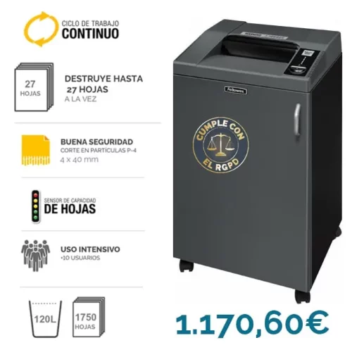 Destructora departamental Fellowes 4250C