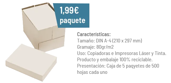 oferta de papel A4 reciclado