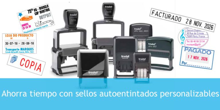 Sellos para empresa personalizables autoentintados